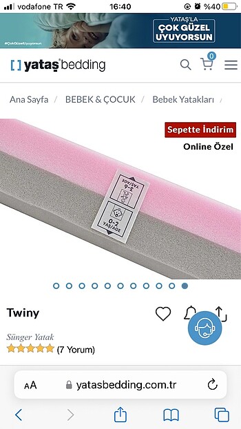 Yataş mini twiny sünger yatak 60x120 - Görsel 6