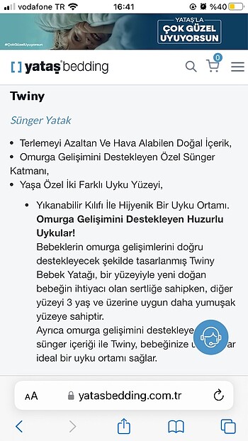 Yataş mini twiny sünger yatak 60x120 - Görsel 7