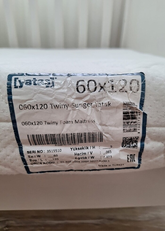 Yataş mini twiny sünger yatak 60x120 - Görsel 3