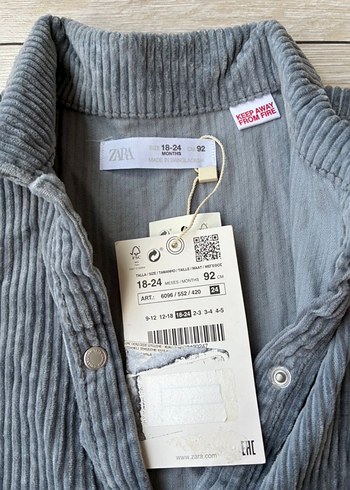 Zara indigo Kadife Kız Çocuk Düğmeli Elbise - Görsel 2