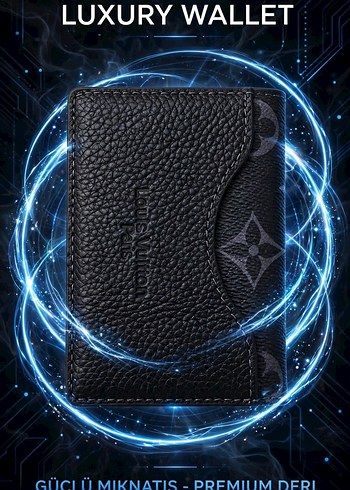 Louis Vuitton Sik Siyah Kapakli Deri Cuzdan