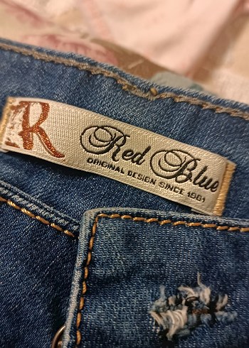 Kadın Mavi Kot Şort Bol Kesim Mini - Görsel 3