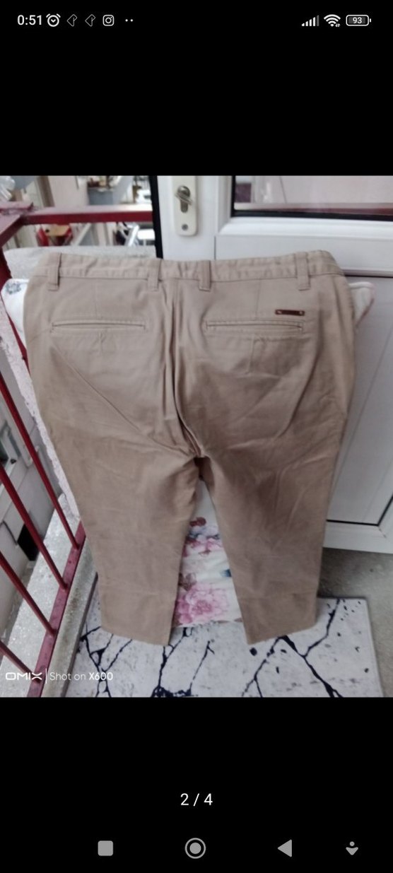 Bej Erkek Regular Fit Kemerli Pantolon - Görsel 2