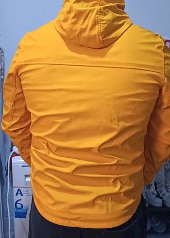 Sarı Fermuarlı Erkek Spor Ceket yağmurluk - Görsel 4