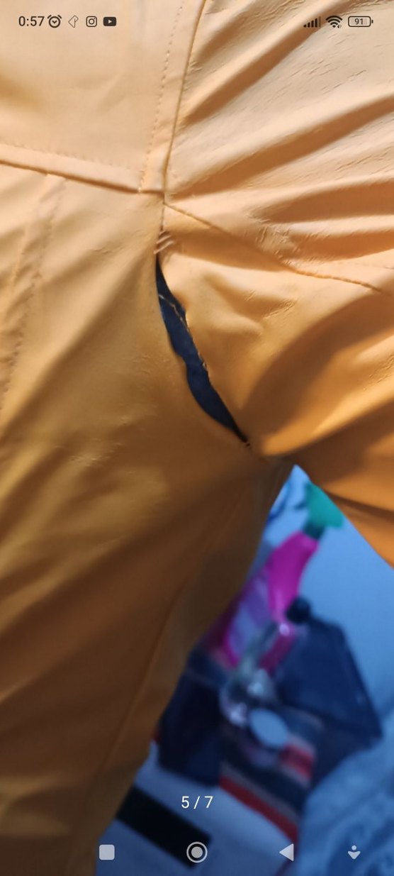 Sarı Fermuarlı Erkek Spor Ceket yağmurluk - Görsel 5