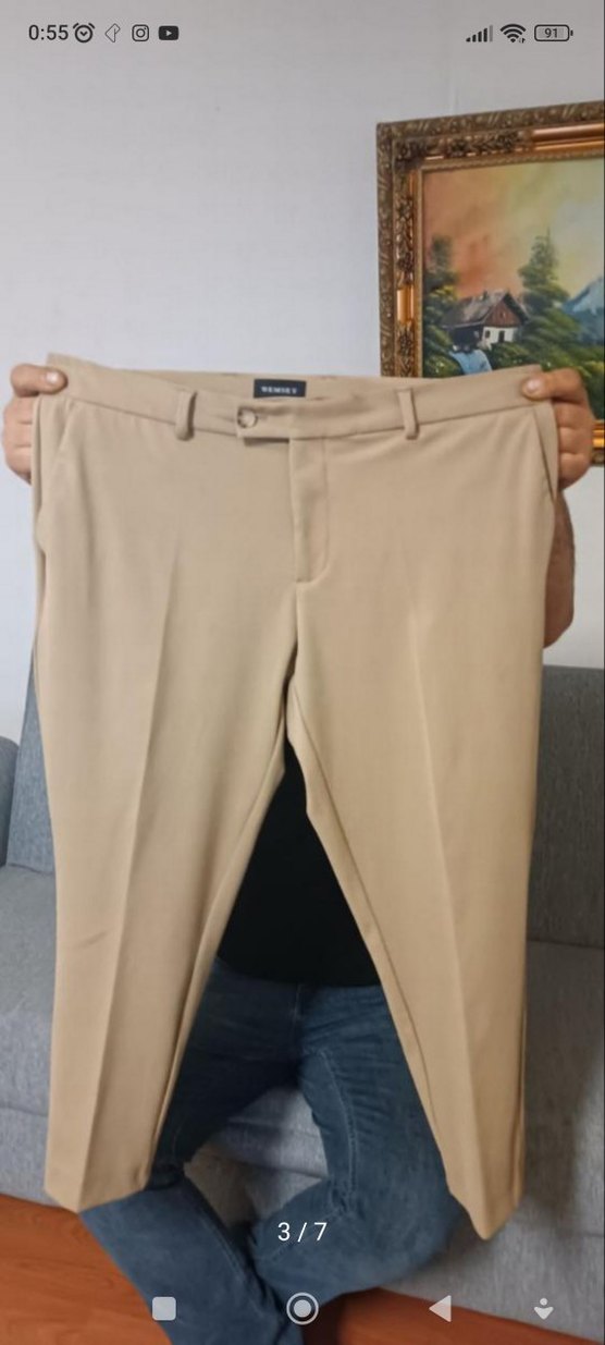 camel rengi erkek pantolon - Görsel 3