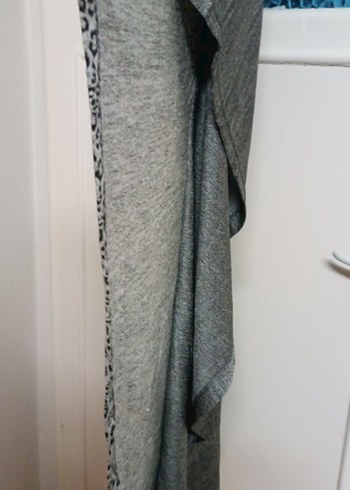 Bohem Gri Leopar Desenli Uzun Elbise - Görsel 4