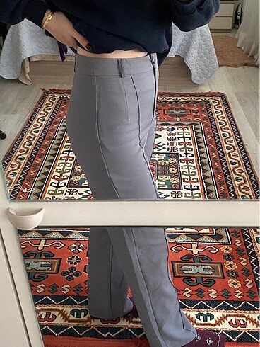 Gri milla kumaş pantolon - Görsel 3