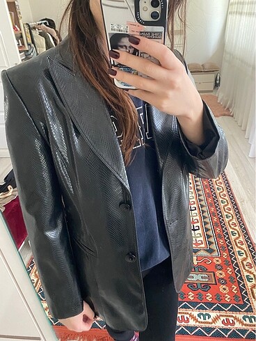 Vintage Yılan  derisi ceket - Görsel 2