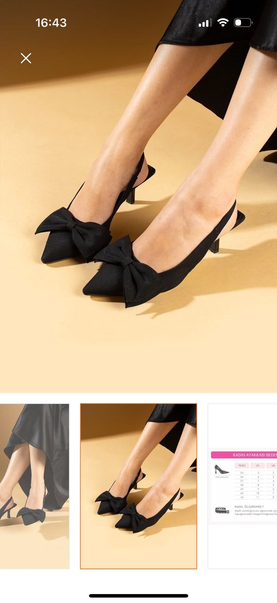 Siyah Fiyonk Detaylı İnce Topuklu Kadın Ayakkabı - Görsel 2