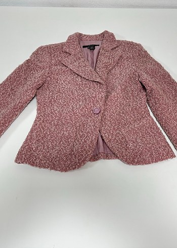 Zara Pudra Pembe Dokulu Tuvit Tek Dugmeli Blazer Ceket