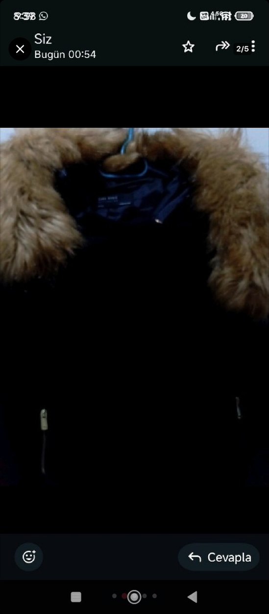 ZARA Kürk Detaylı Siyah Kadın Kısa Kışlık Mont — görsel 5/6