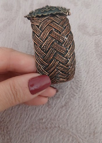 American Vintage Bohem Yılan Desenli Tokalı Kadın Bakır El yapımı Bilezik