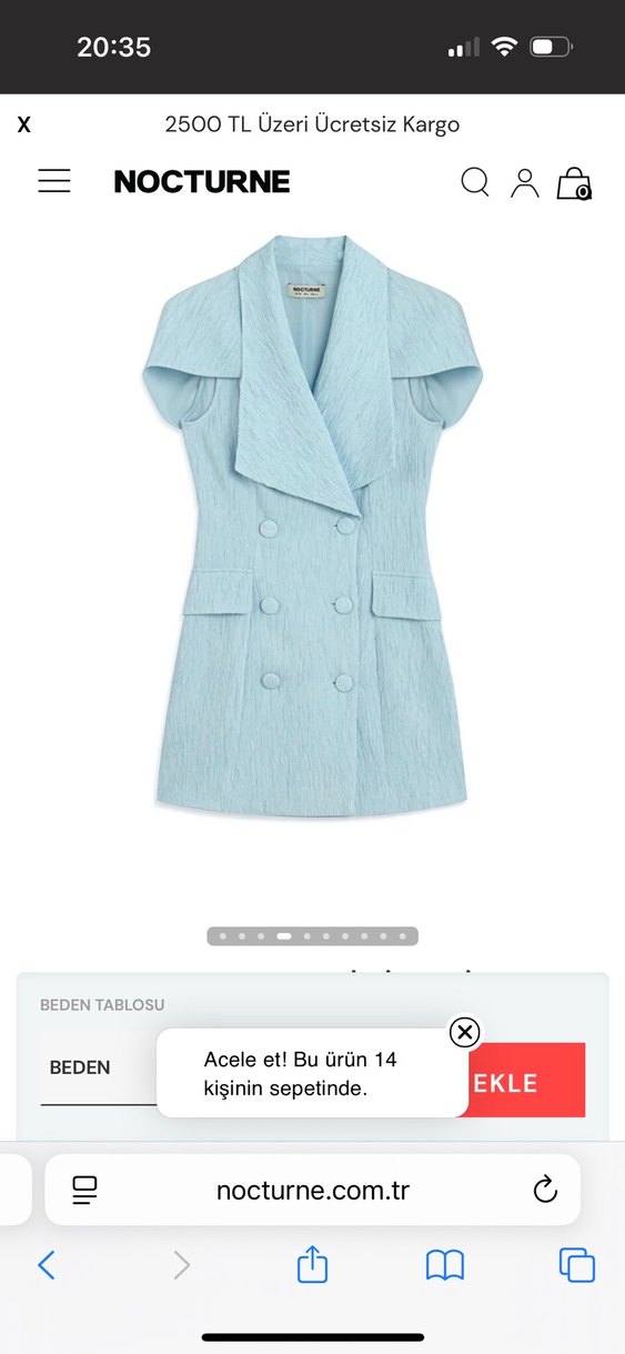 Mavi Düğmeli Mini Elbise - Görsel 4