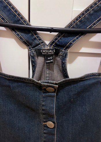 Kadın Koyu Kot Kısa Kot Tulum - Görsel 4