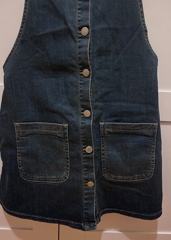 Kadın Koyu Kot Kısa Kot Tulum - Görsel 3