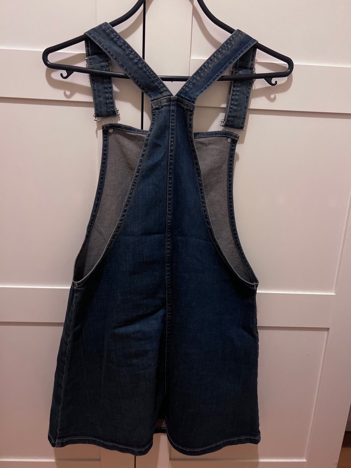 Kadın Koyu Kot Kısa Kot Tulum - Görsel 2