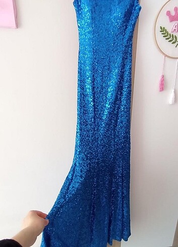Diğer pul payet elbise#mavi#payet