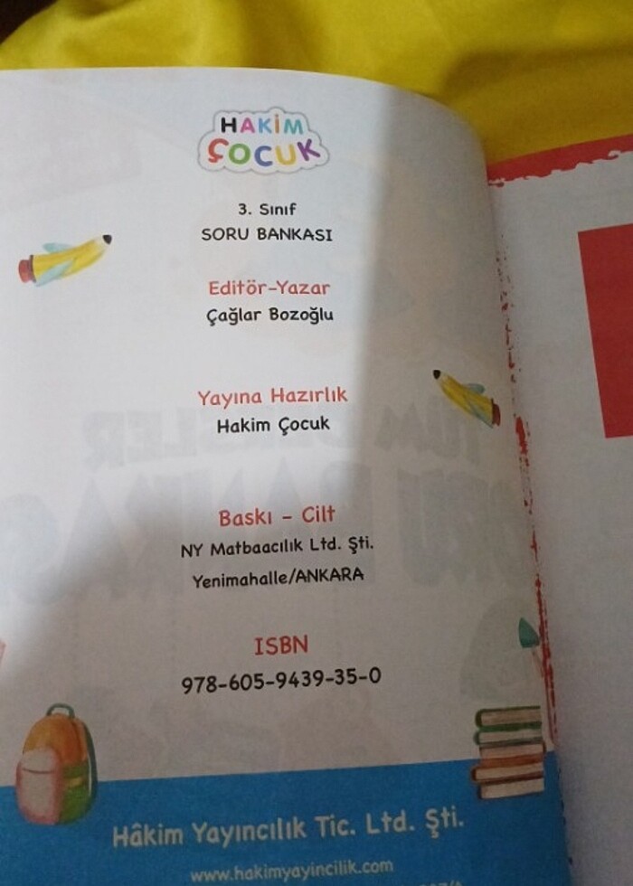 3.sınıf Tüm dersler soru bankası Hakim çocuk  - Görsel 2