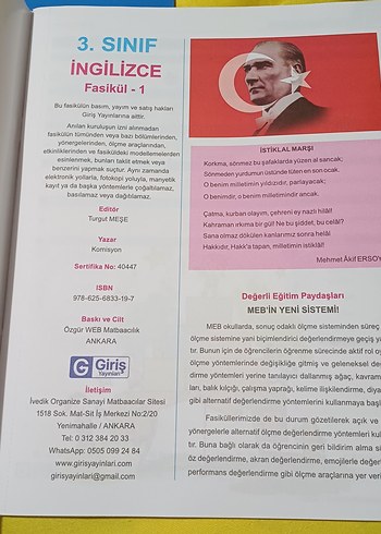 3. Sınıf Süreç Odaklı İngilizce Fasikül Seti - Görsel 3