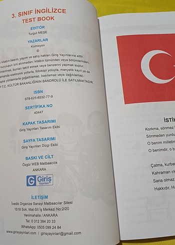 3. Sınıf İngilizce Test Kitabı - Görsel 2