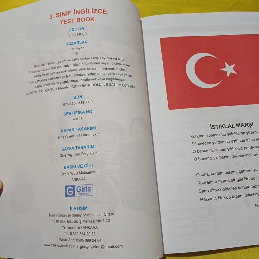 3. Sınıf İngilizce Test Kitabı - Görsel 2