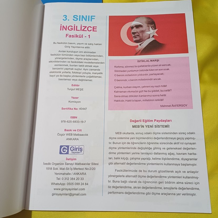 Giriş yayınları 3.sınıf ingilizce kitabı - Görsel 3