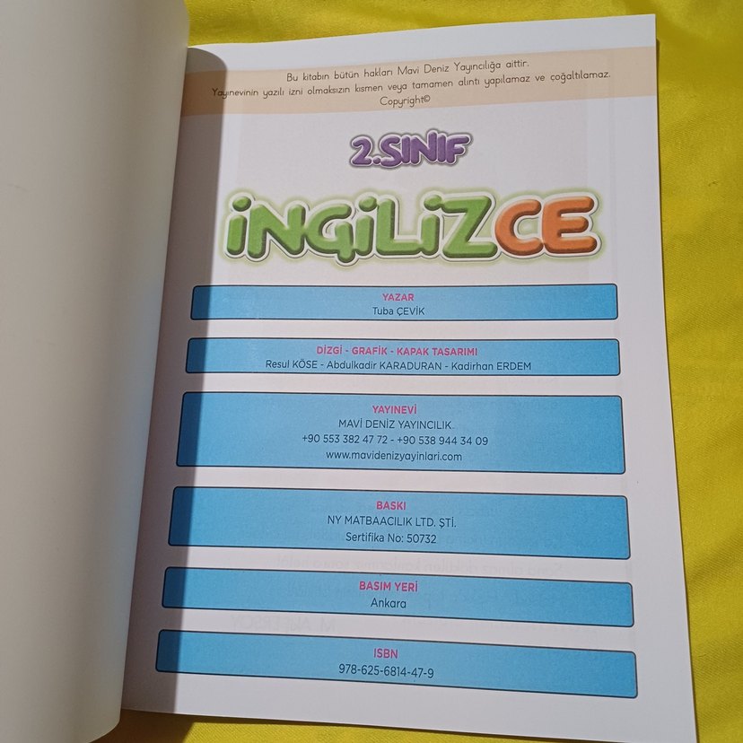2. Sınıf İngilizce Çalışma Kitabı - workbook - Görsel 3