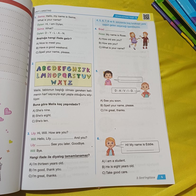 3. Sınıf İngilizce Test Kitabı - Görsel 4