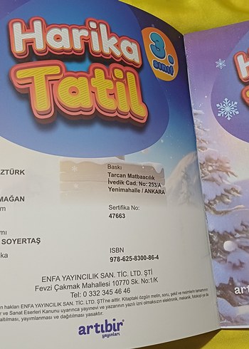 Harika Tatil 3. Sınıf Çalışma Kitabı - Görsel 2