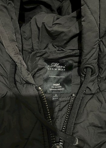 Mavi Jeans Mavi Siyah Kapusonlu Sisme Mont