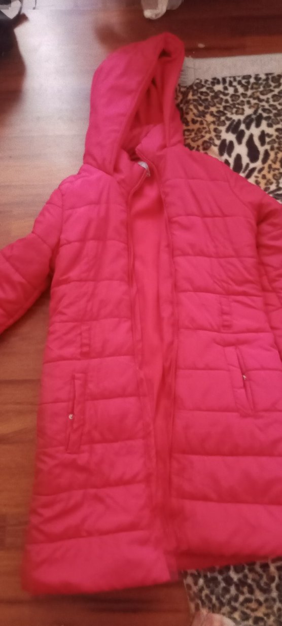 Pembe Kapüşonlu Fermuarlı Kadın Kışlık Mont - Görsel 2