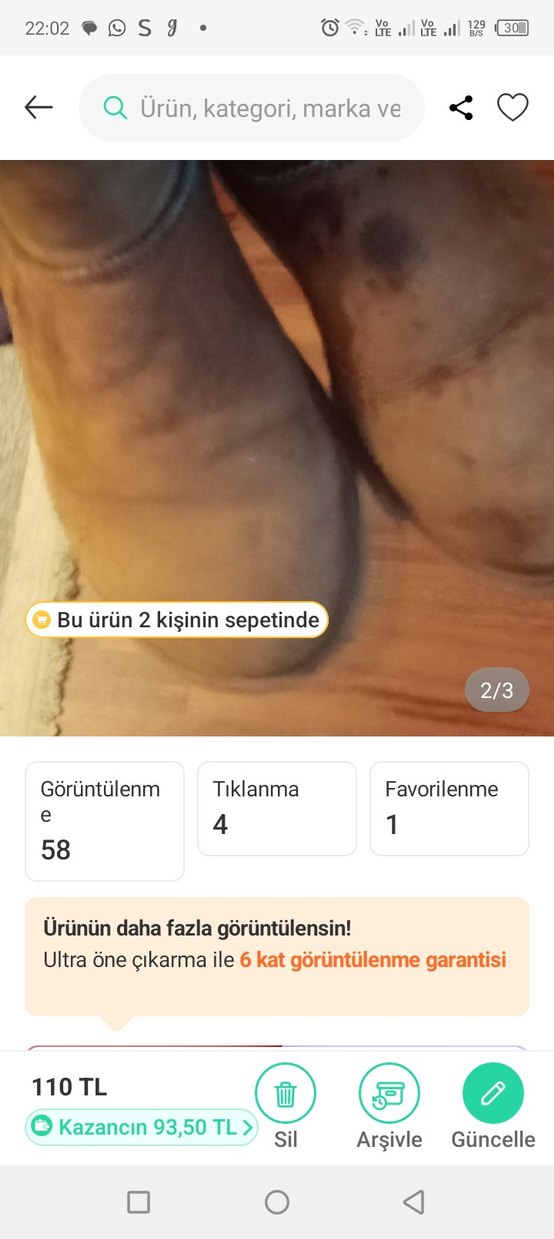 Kahverengi Süet Kadın ugg Topuk Botlar sadece ön leke var okadar - Görsel 2
