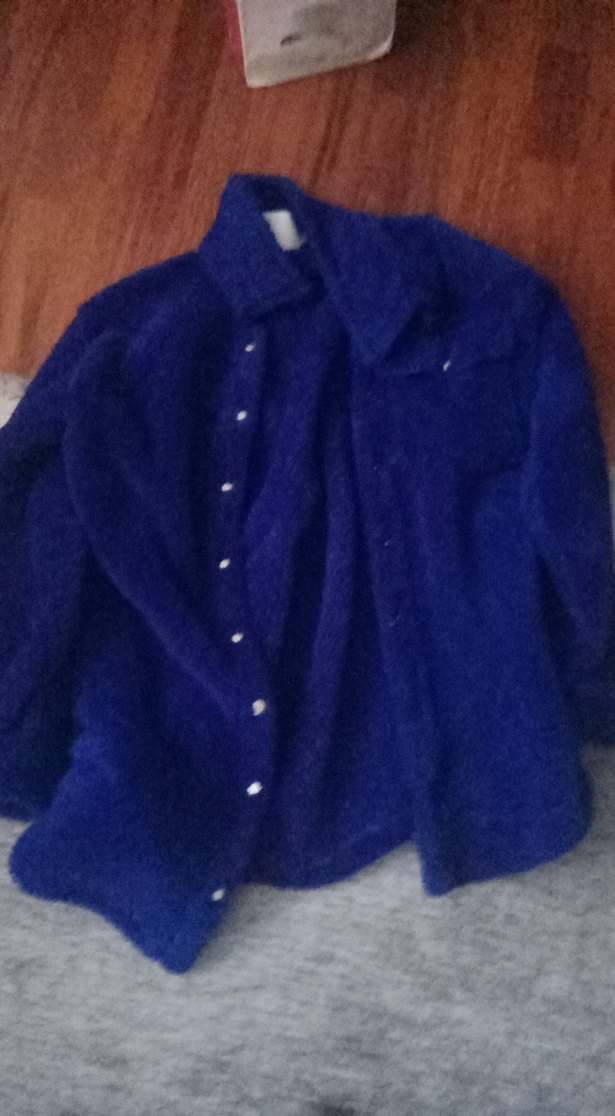 Düğmeli Mavi Kadın Polar Gömlek giyilmdi - Görsel 3