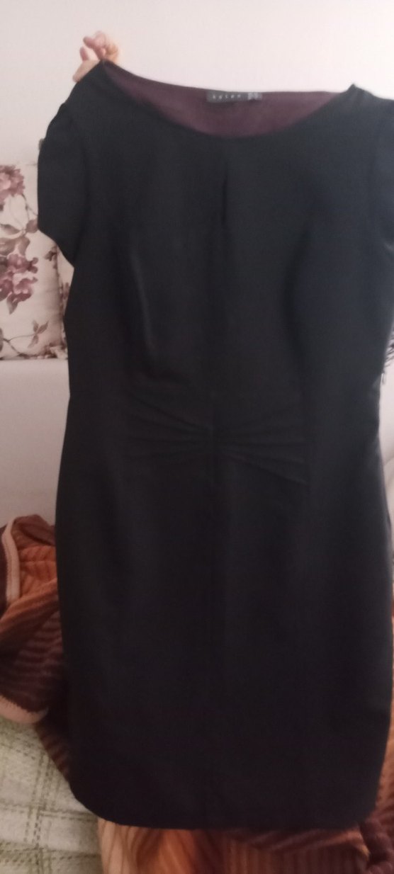 Siyah Pilili  Yakalı Kadın elbise - Görsel 2