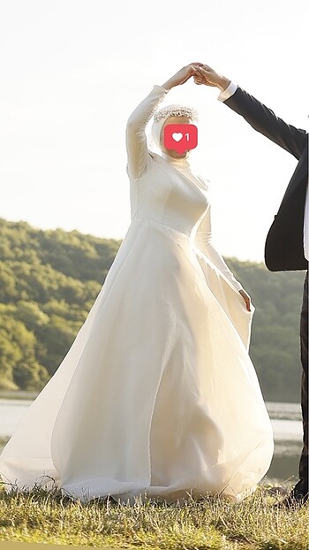 Zarif tesettür gelinlik - Görsel 5