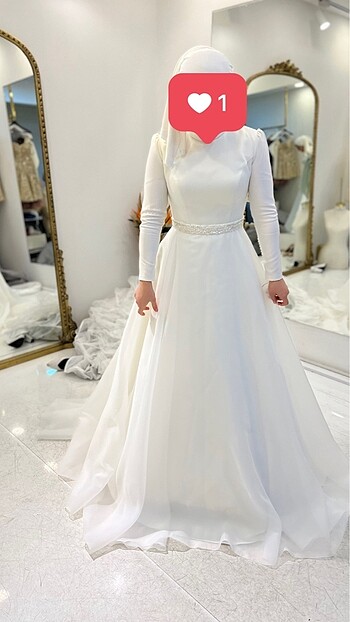 Zarif tesettür gelinlik - Görsel 6