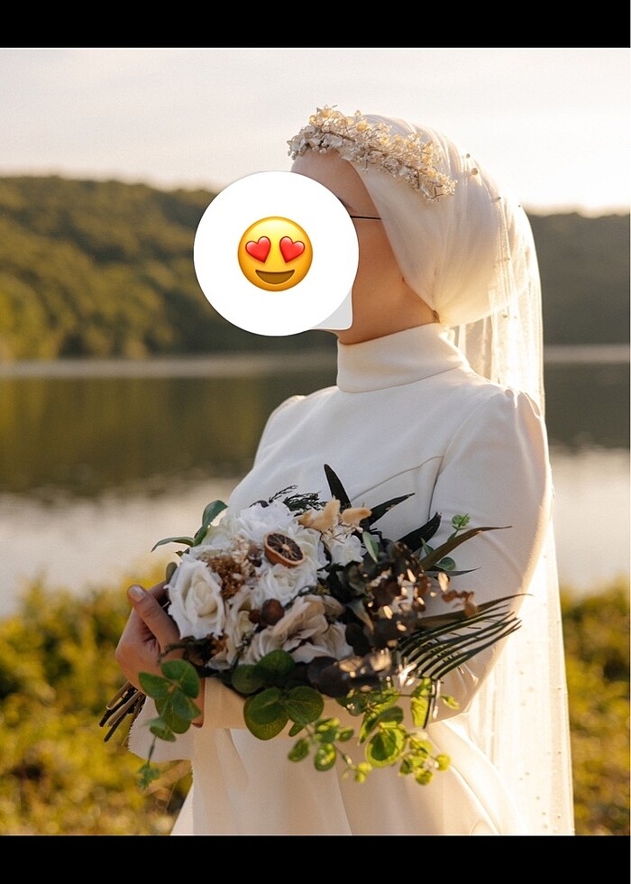 Zarif tesettür gelinlik - Görsel 4