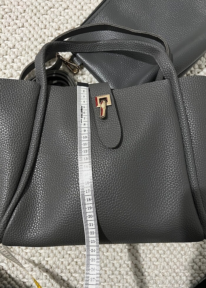 Gri yavrulu omuz çanta - Görsel 4