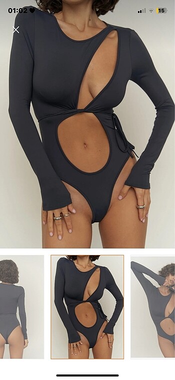 IAMNOTBASIC Geometrik dekolteli bodysuit