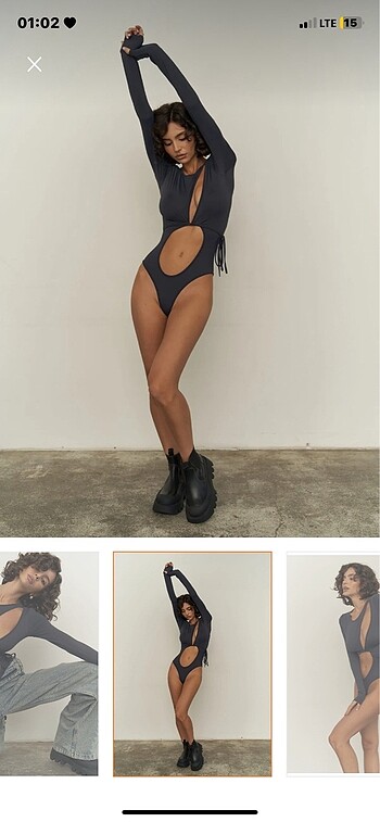 s Beden Geometrik dekolteli bodysuit