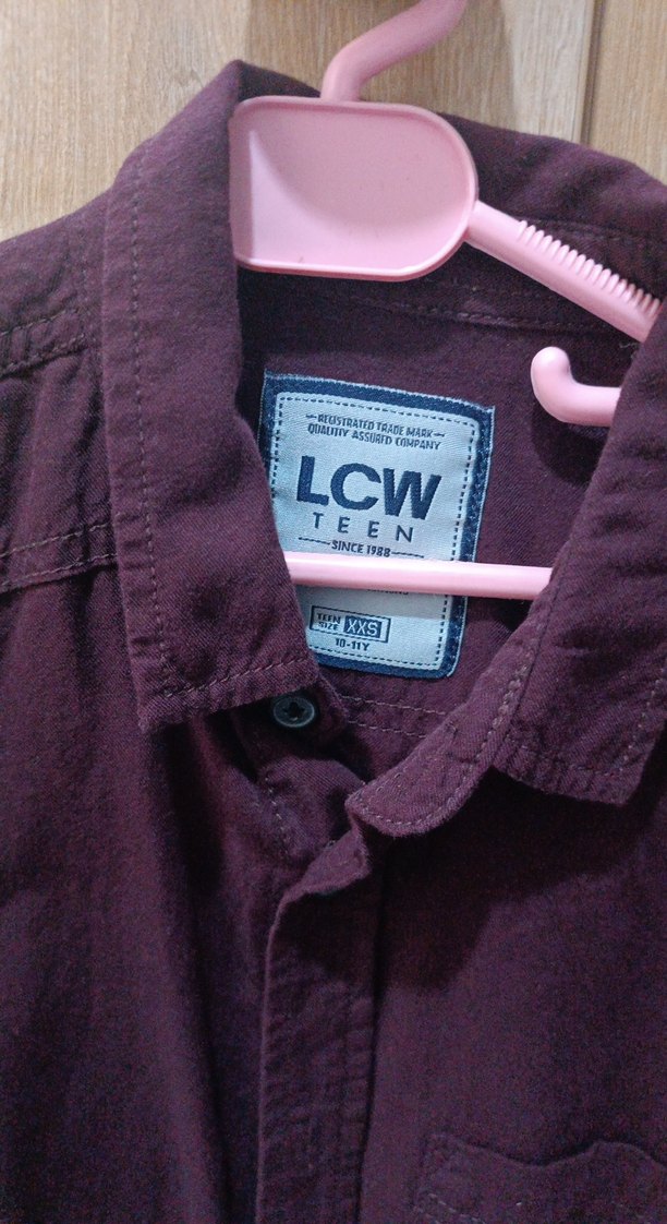 Bordo Erkek Keten Uzun Kollu Gömlek - Görsel 2