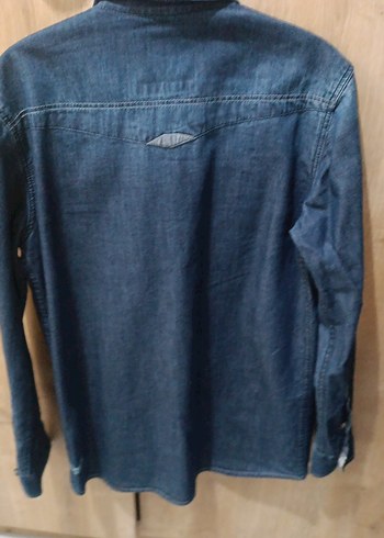 Erkek Lacivert Denim Gömlek - Görsel 3