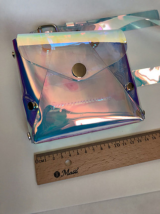  Beden çeşitli Renk Minik bel çantalı şeffaf hologram kemer