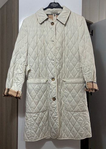 Burberry Dugmeli Beyaz Trenckot Orijinal Burberry