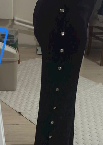 BSL FASHION Metal Dugmeli Siyah Uzun Pantolon
