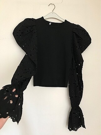 Zara omuz vatka kollar fisto bluz sıfır ürün