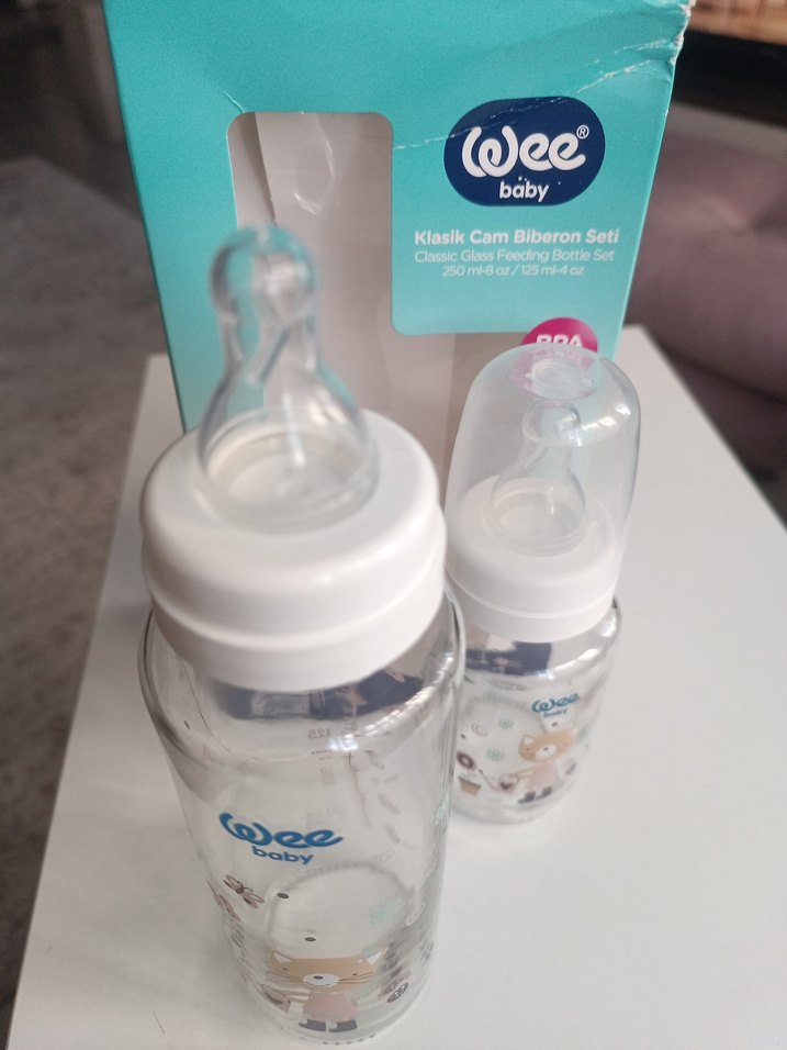 Wee Baby Klasik Cam Biberon Seti Beyaz - Görsel 3