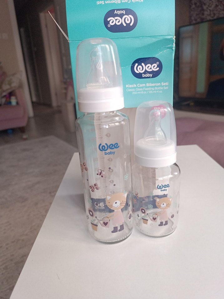 Wee Baby Klasik Cam Biberon Seti Beyaz - Görsel 2