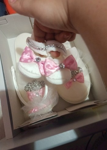 Beyaz Kız Bebek ve Lohusa takım Fiyonklu - Görsel 2